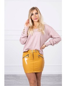 Kesi Skirt with decorative mustard zippers