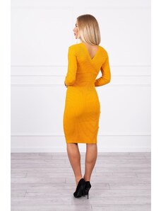 Kesi Sweater - V-neck mustard dress