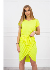 Kesi Tied dress with envelope bottom yellow neon