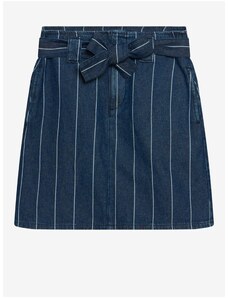 Blue Striped Short Denim Skirt with ORSAY Tie - Women