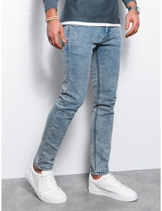 Ombre Clothing Pánske džínsové nohavice SKINNY FIT - svetlomodré V2 P1062