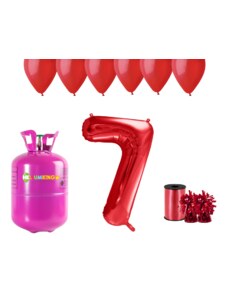 HeliumKing Hélium párty set na 7. narodeniny s červenými balónmi