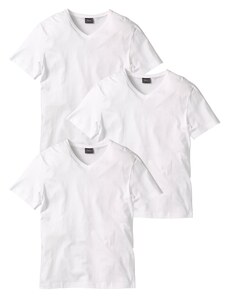 bonprix Tričko s V-výstrihom (3 ks), farba biela, rozm. 64/66 (3XL)