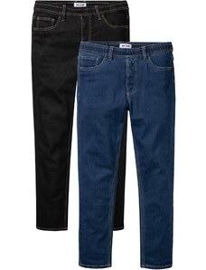 bonprix Termo voľné džínsy, Regular Fit, rovné (2 ks v balení), farba modrá, rozm. 64
