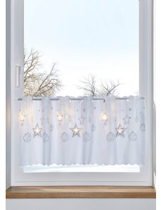 bonprix LED vitrážková záclona so zimnou potlačou, farba biela