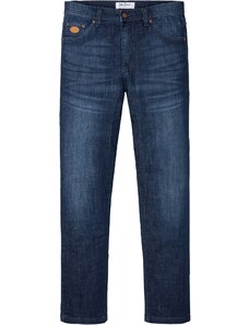 bonprix Strečové džínsy, Classic Fit, zosilnené v rozkroku, Tapered, farba modrá