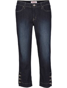 bonprix Strečové džínsy na gombičky, Slim Fit, farba modrá