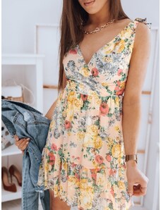 BASIC Svetloružové šaty s motívom kvetín EY1589