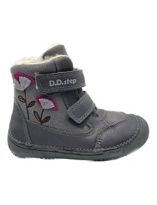 Detské barefoot zimné topánky DDstep W063-710AM sivá