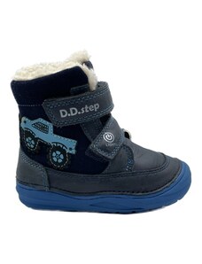 Detské kožené zimné topánky DDstep royal blue DVB022-W071-32