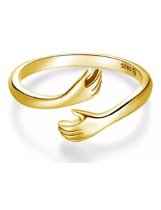 OLIVIE Strieborný prsteň OBJATIE GOLD 7198