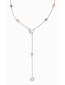 Royal Exklusive Royal Fashion náhrdelník 18k zlato Vermeil GU-DR24617N-ROSEGOLD-MOONSTONE-ROSEQUARTZ-AMETHYST