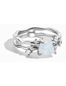 Royal Exklusive Royal Fashion stříbrný prsten GU-DR24615R-SILVER-MOONSTONE-SAPPHIRE