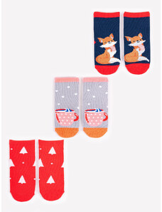 Yoclub Kids's Children's Christmas 3Pack Socks SKA-X012G-AA00