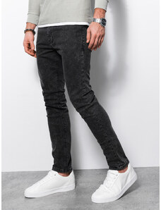 Ombre Clothing Pánske džínsové nohavice SKINNY FIT - čierne V6 P1062