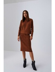 Moodo Ribbed knitted midi skirt