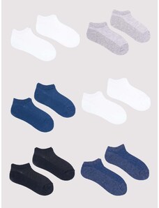 Yoclub Man's Boys' Ankle Thin Cotton Socks Basic Plain Colours 6-pack SKS-0027C-0000-002