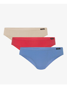 Women's panties Bikini ATLANTIC 3Pack - ecru, coral, blue