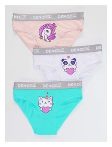 Denokids Girls' Pink-white-mint 3 Pieces Panty Set
