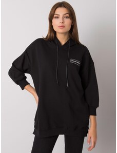 Fashionhunters Black cotton sweatshirt with pockets
