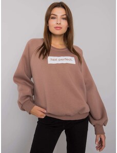 Fashionhunters Beige cotton hooded sweatshirt