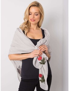 Fashionhunters Lady's grey scarf with patches