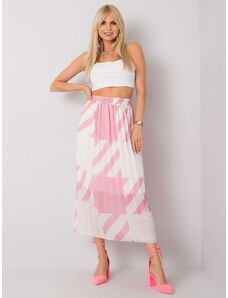 Fashionhunters Pink pleated maxi skirt Isidora