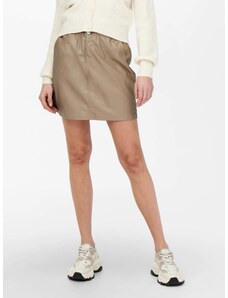 Beige women's faux leather short skirt ONLY Maureen - Women