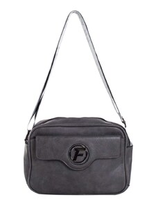 Fashionhunters Dark gray women's messenger bag made of eco-leather