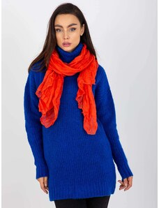 Fashionhunters Dark orange airy scarf with pleats