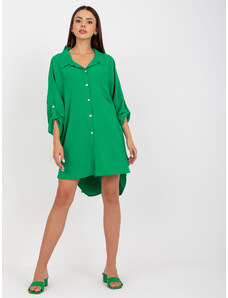 Fashionhunters Green casual dress with collar by Elaria