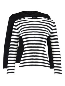 Trendyol čierno-viacfarebný dvojfarebný pletený sveter