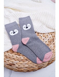 Kesi Women's socks warm gray with penguin