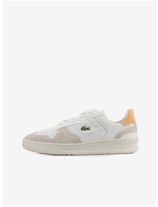 Beige and White Women's Leather Sneakers Lacoste Perf Shot - Women