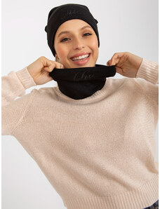 Fashionhunters Black winter set with chimney and cap