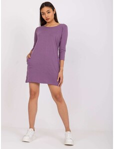 Fashionhunters Purple cotton tunic with pockets Canaria MAYFLIES