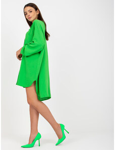 Fashionhunters Light green asymmetrical shirt dress by Elaria