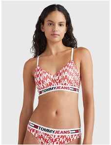 Tommy Hilfiger Red and White Women Patterned Bra Tommy Jeans - Women