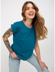 Fashionhunters Cotton Women's Navy Basic T-Shirt Revolution