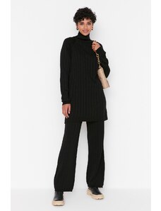 Trendyol Black Turtleneck Corduroy Sweater-Pants, Knitwear Suit
