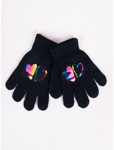 Yoclub Kids's Girls' Five-Finger Gloves With Hologram RED-0068G-AA50-004