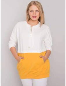 Fashionhunters Women's ekru-yellow tunic of larger size