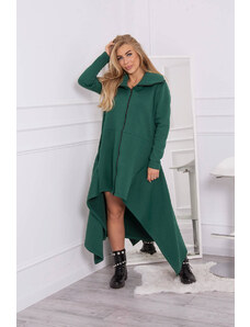Kesi Insulated dress with long sides of dark green color