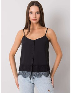 Fashionhunters Black top with buttons