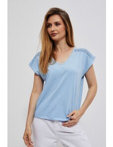 Moodo Blouse with openwork decoration - blue