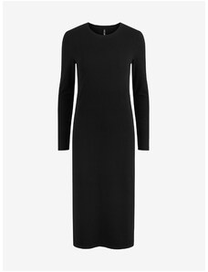 Black Ribbed Sweater Mididress Pieces Kylie - Women