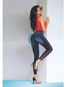 Bas Bleu KAIA women's denim modeling pants with red stripes