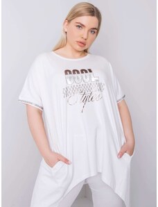 Fashionhunters Oversized white blouse with apps