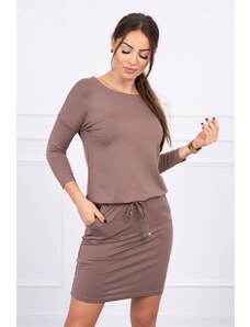 Kesi Viscose dress with tie at the waist cappuccino