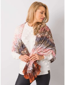 Fashionhunters Dark orange patterned shawl